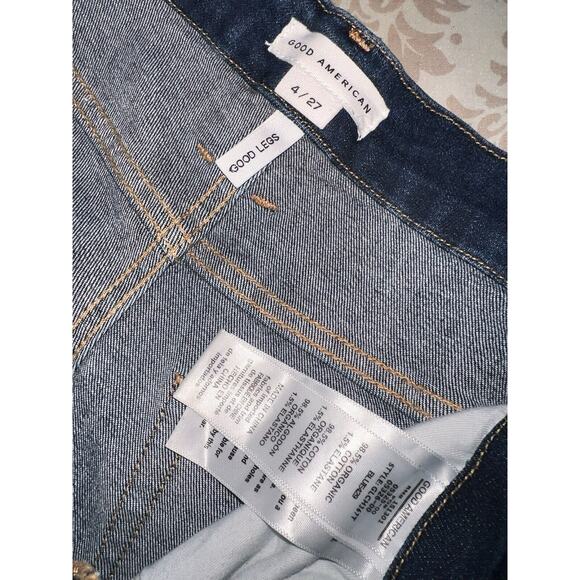 GOOD AMERICAN GOOD LEGS SKINNY STRETCH JEANS DISTRESSED CUFFS 4 / 27 #GLCH367T - Picture 4 of 4